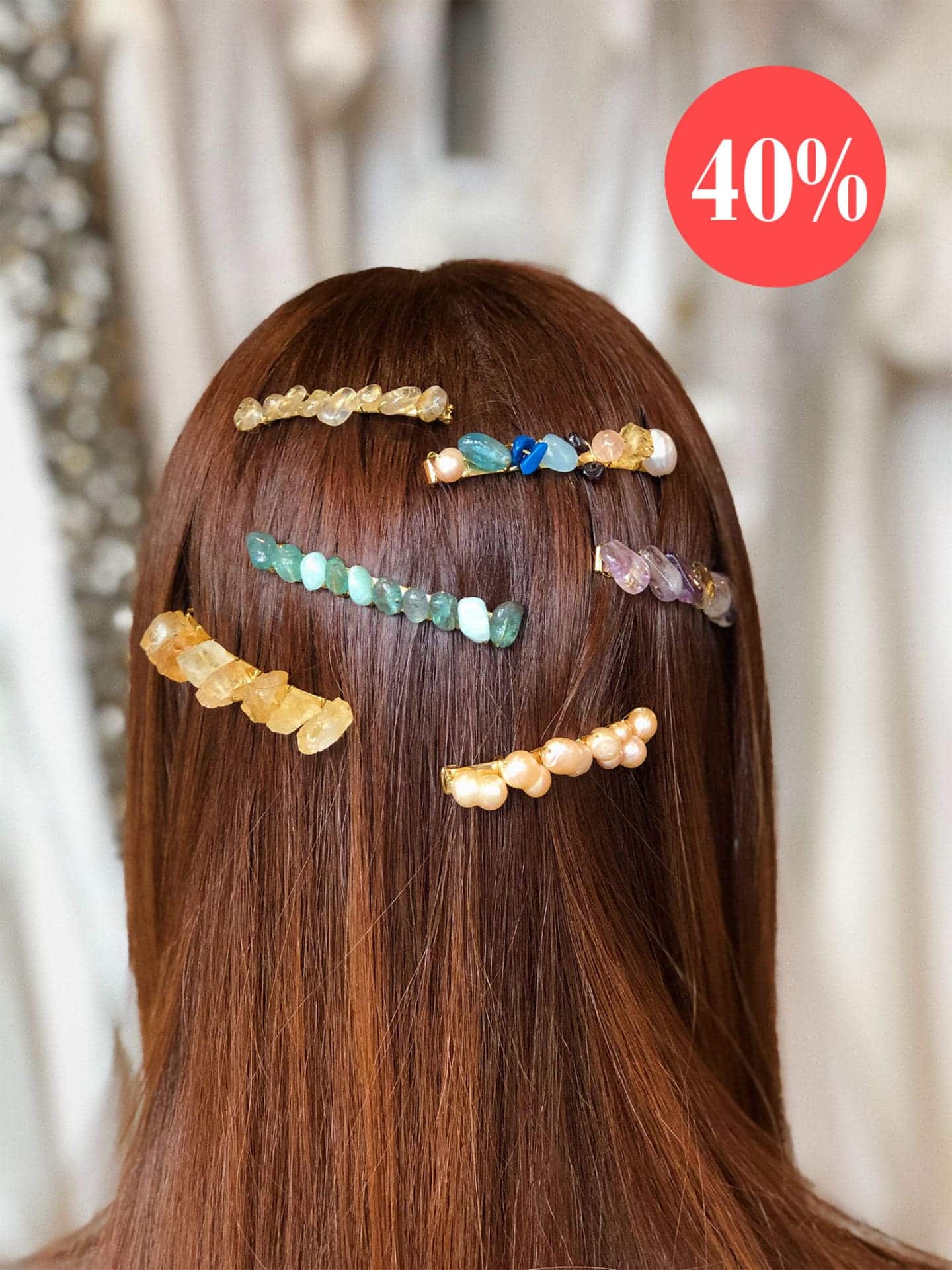 Pasadores para el cabello con Perlas y/o Piedras Semipreciosas - Colección  SHE - Tienda de Novias Raquel Ferreiro